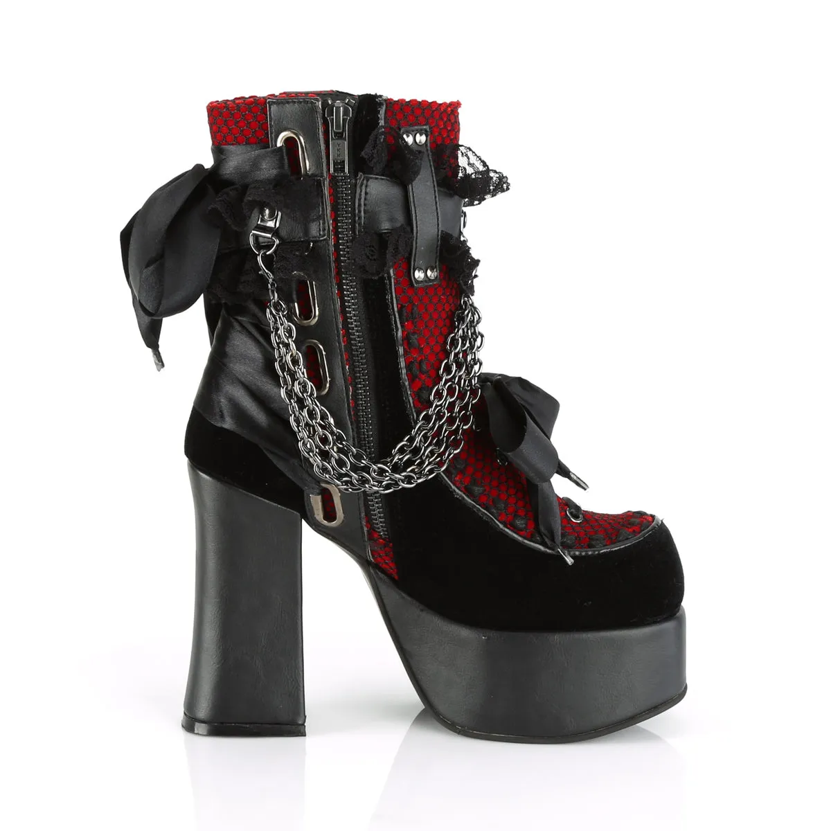 4 Inch Heel CHARADE-110 Black Red Velvet