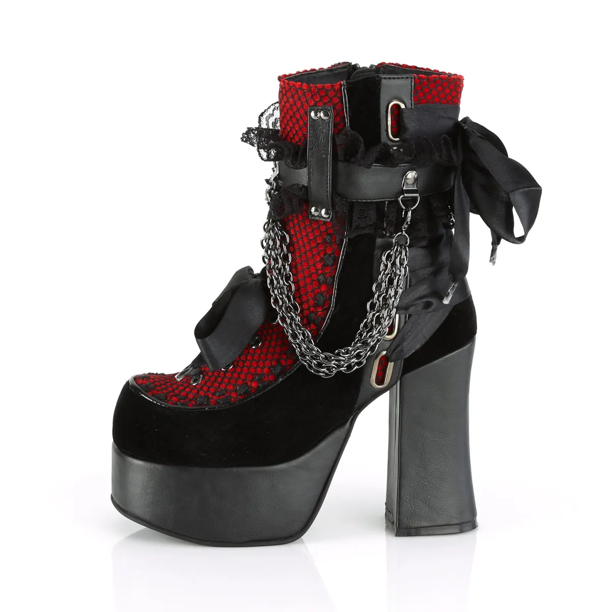 4 Inch Heel CHARADE-110 Black Red Velvet