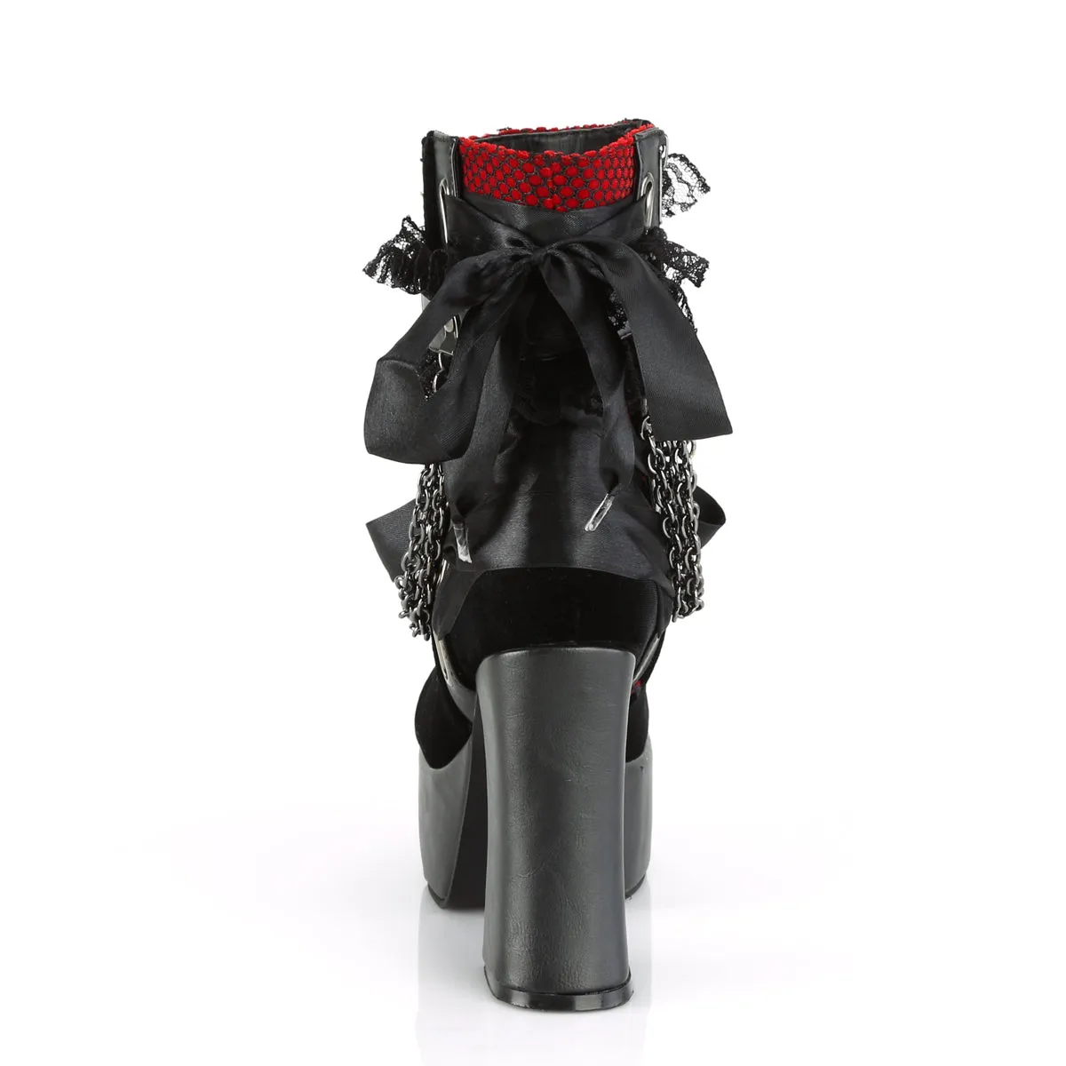 4 Inch Heel CHARADE-110 Black Red Velvet