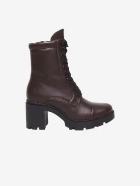 Aga Vegan Leather Lace-up Boots | Chocolate