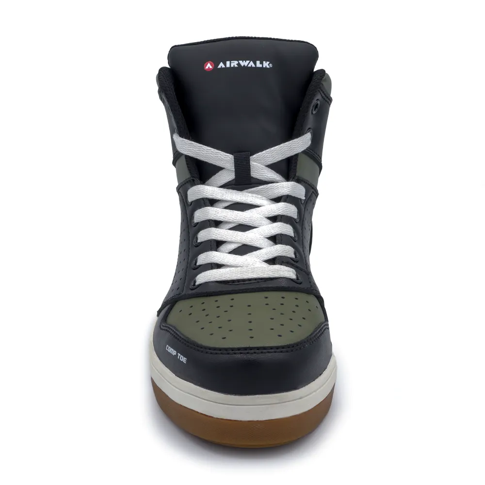 'Airwalk Safety' Men's Arena Mid Hiker EH SR Comp Toe - Black / Olive