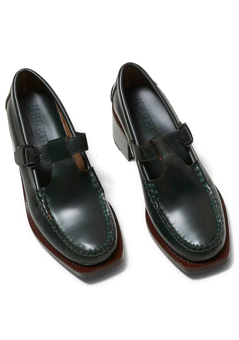 Alber Heeled Loafer Dark Green