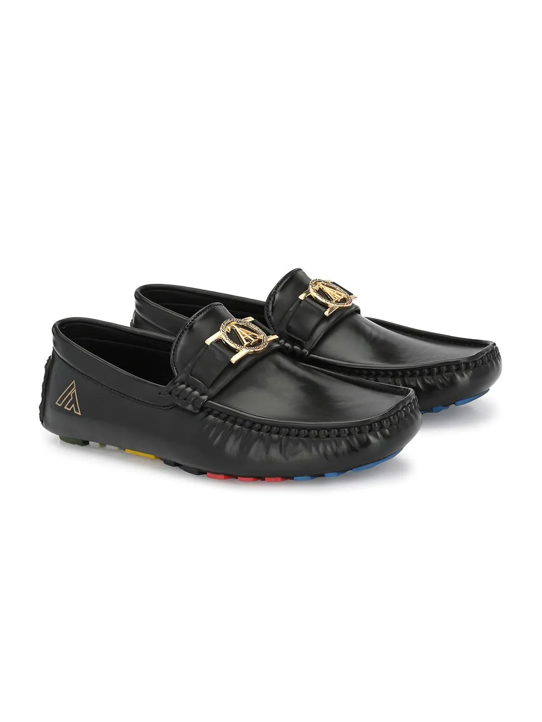 Alberto Torresi Creaseless Burnish Alpha Diver Black Loafers For Men