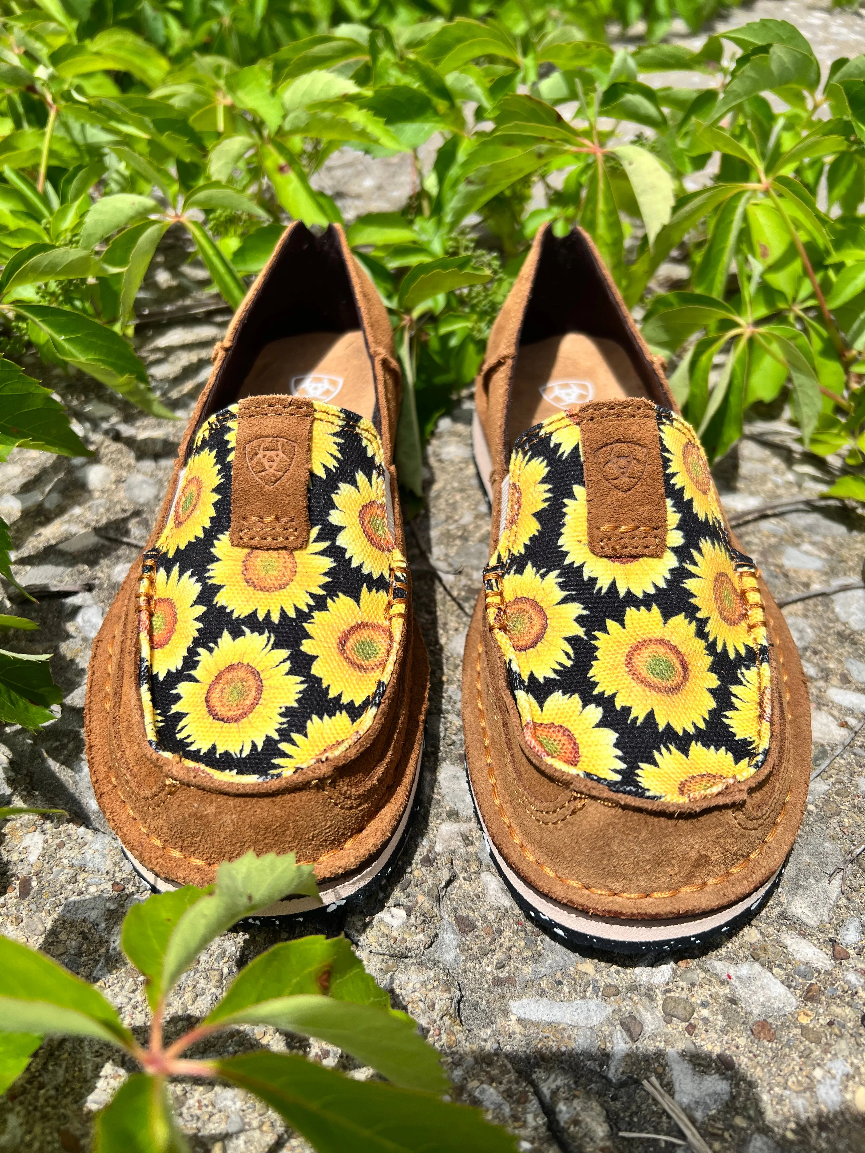 Ariat Women's Sunflower Print Peanut Leather Cruiser Shoes 10040356