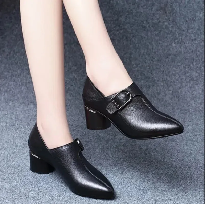 Ashore Shop  Women Cute Sweet High Quality Square Heel Short Ankle Boots   Winter Heel Shoes