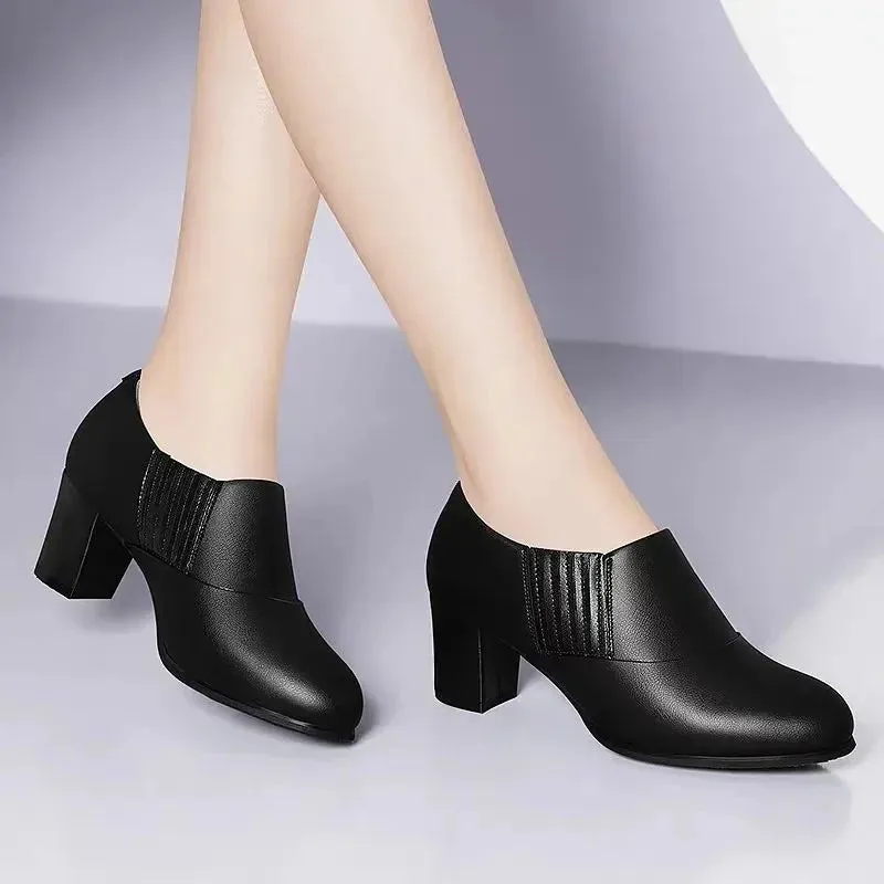 Ashore Shop  Women Cute Sweet High Quality Square Heel Short Ankle Boots   Winter Heel Shoes