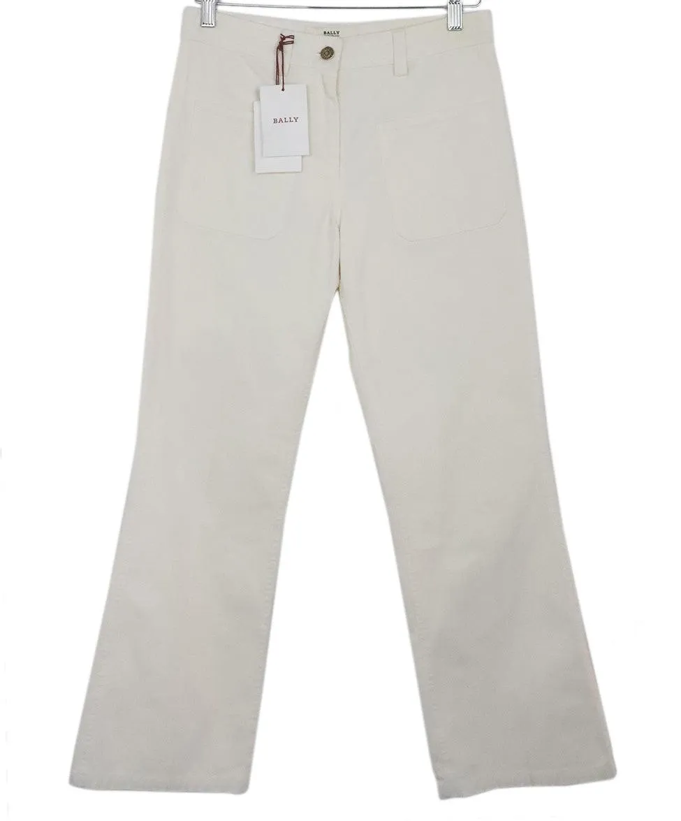 Bally White Denim Pants sz 2