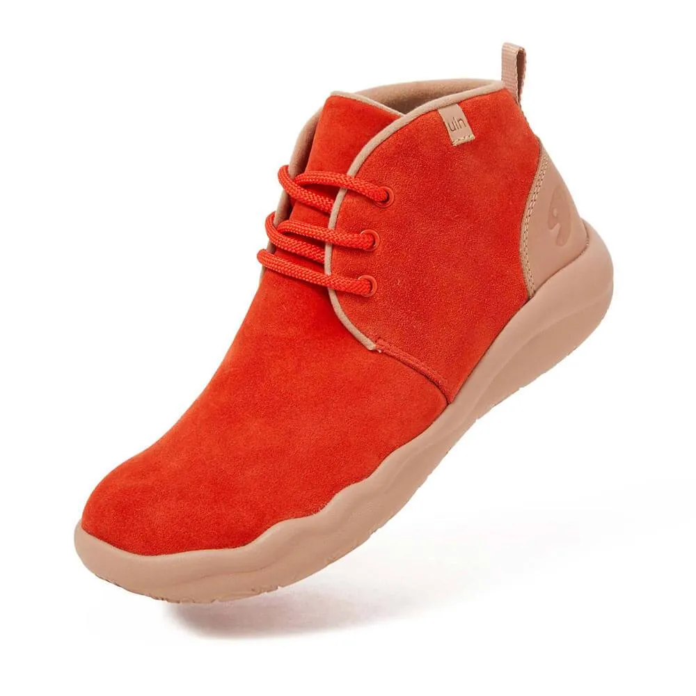 Bilbao Red Cow Suede Lace-up Boots Women