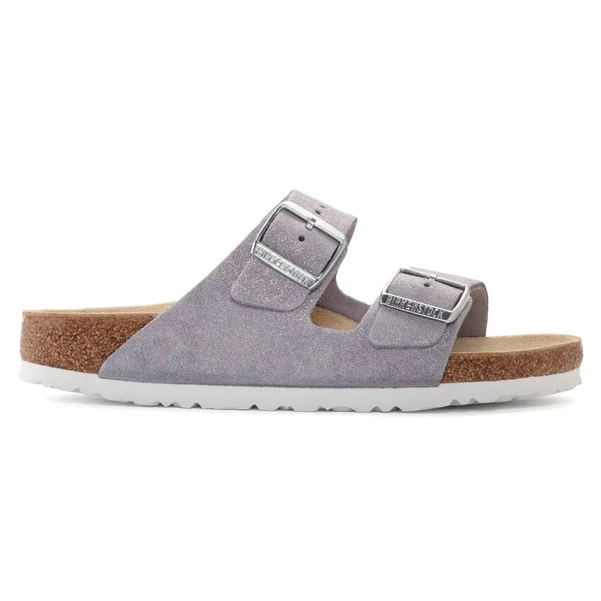 'Birkenstock USA' Women's Arizona Suede Leather Sandal - Shimmering Purple Fog