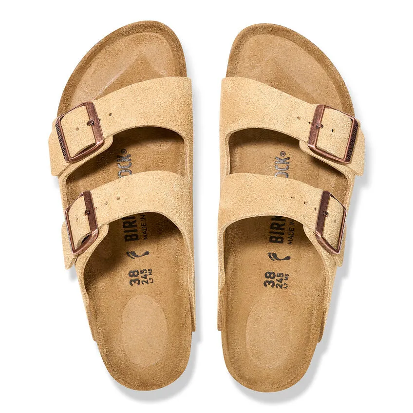 'Birkenstock' Women's Arizona Suede Leather Sandal - Latte Cream