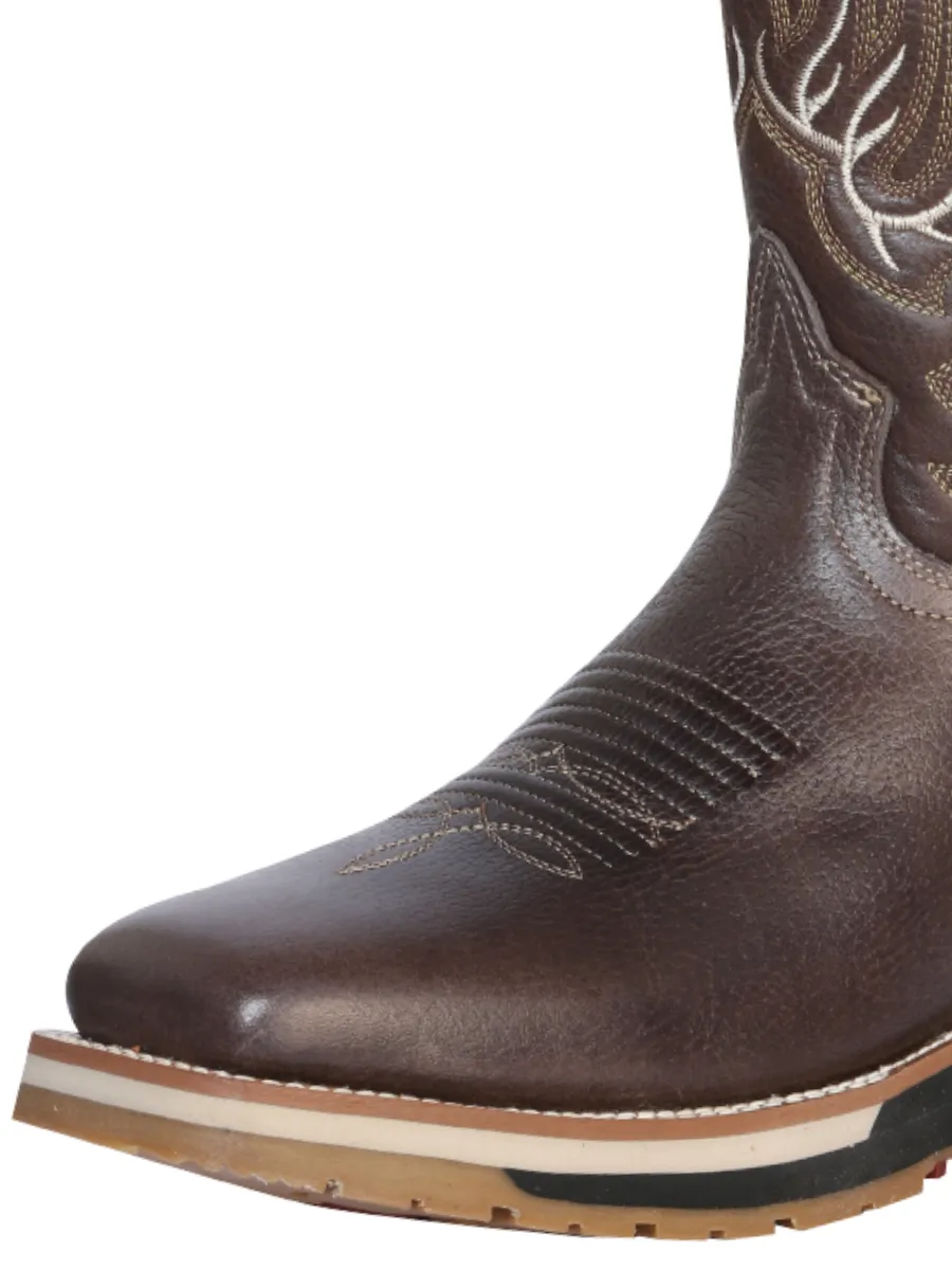 Botas de Trabajo Rodeo de Tubo Pull-On con Punta Suave de Piel Genuina para Hombre 'Establo' - ID: 41539