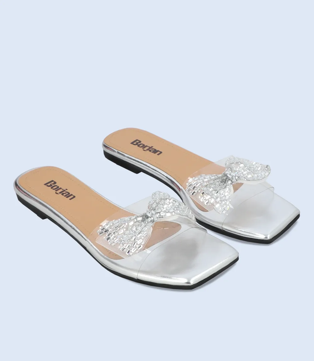 BW9496-SILVER-Women Slipper