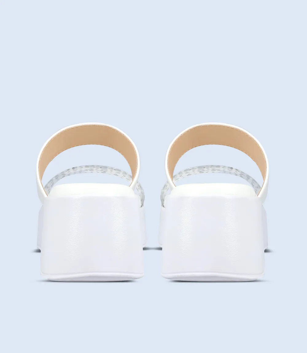 BW9999-WHITE-Women Platform Slipper