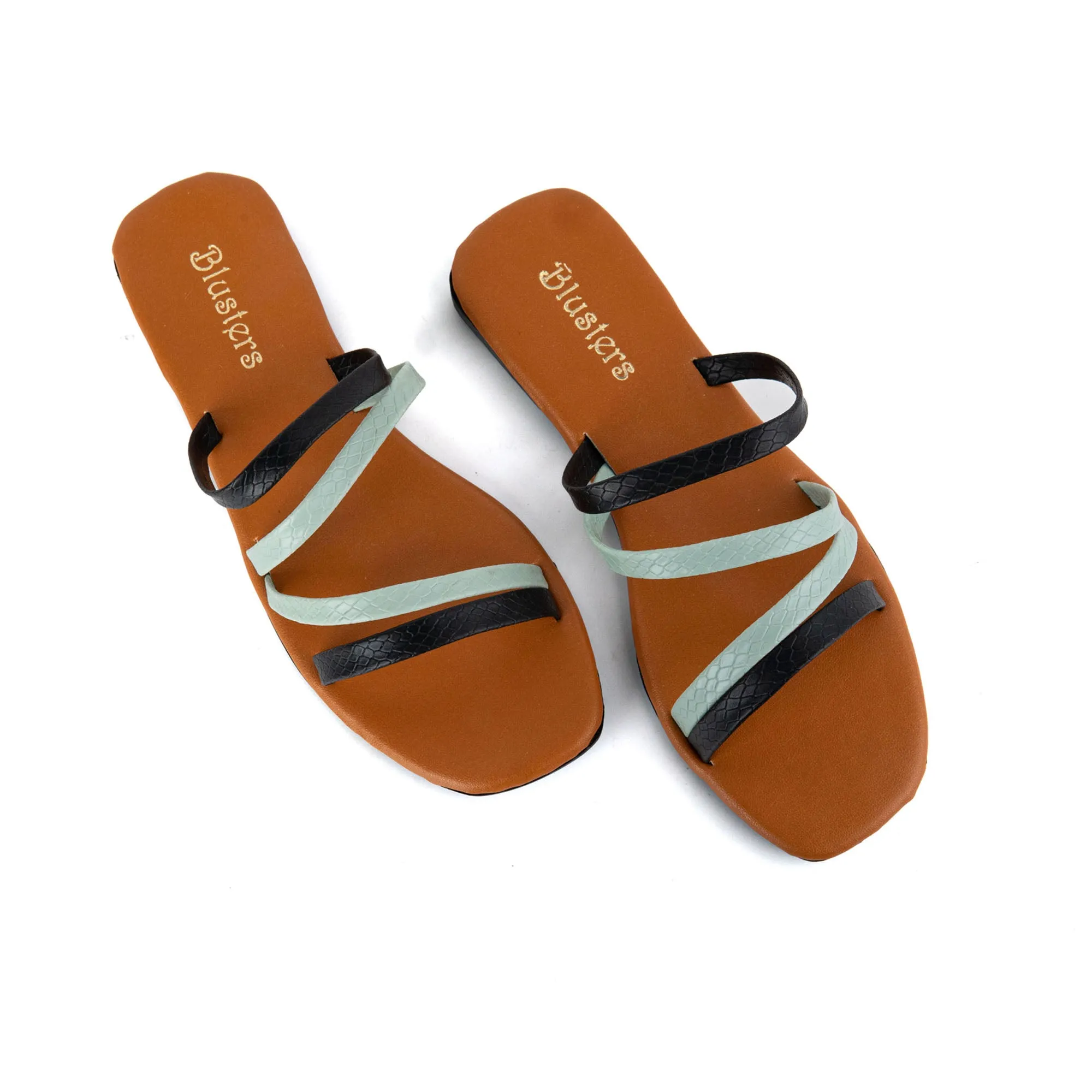 Cross Multi Stripes Slides