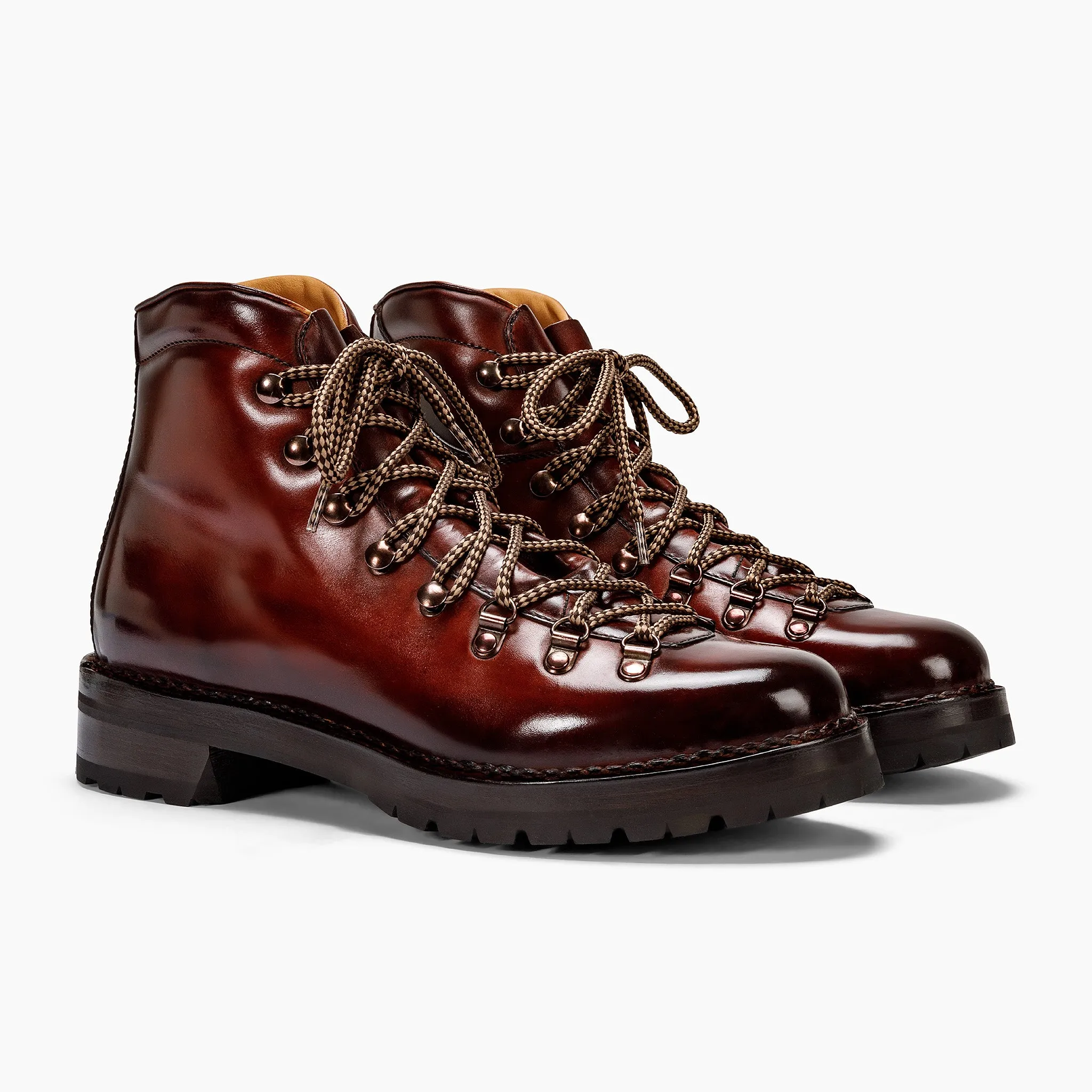 Mens Burgundy Handcrafted Urban Trekking Shoe - Marmolada