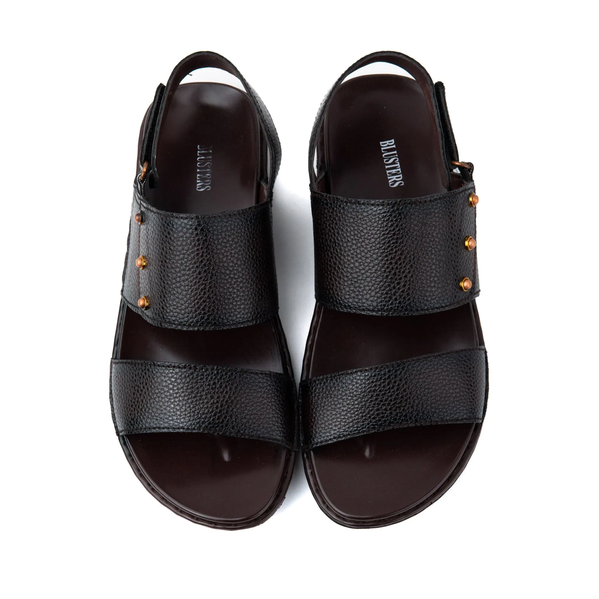 Dot Buckled Leather Men Sandals