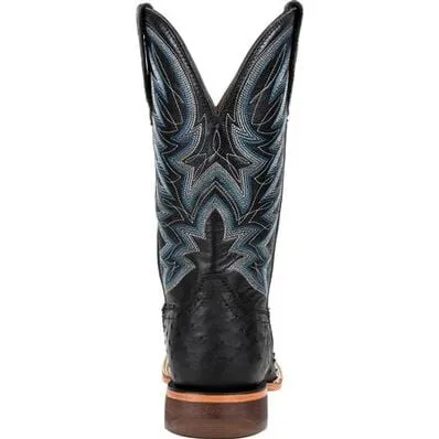 DURANGO MEN'S FULL-QUILL EXOTIC BLACK OSTRICH BOOTS - DDB0273