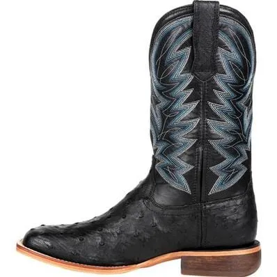 DURANGO MEN'S FULL-QUILL EXOTIC BLACK OSTRICH BOOTS - DDB0273