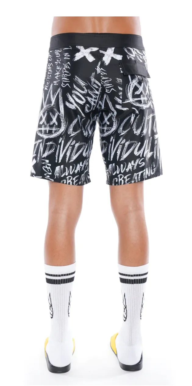 Epic Board Shorts (Blk/Wte) /C6