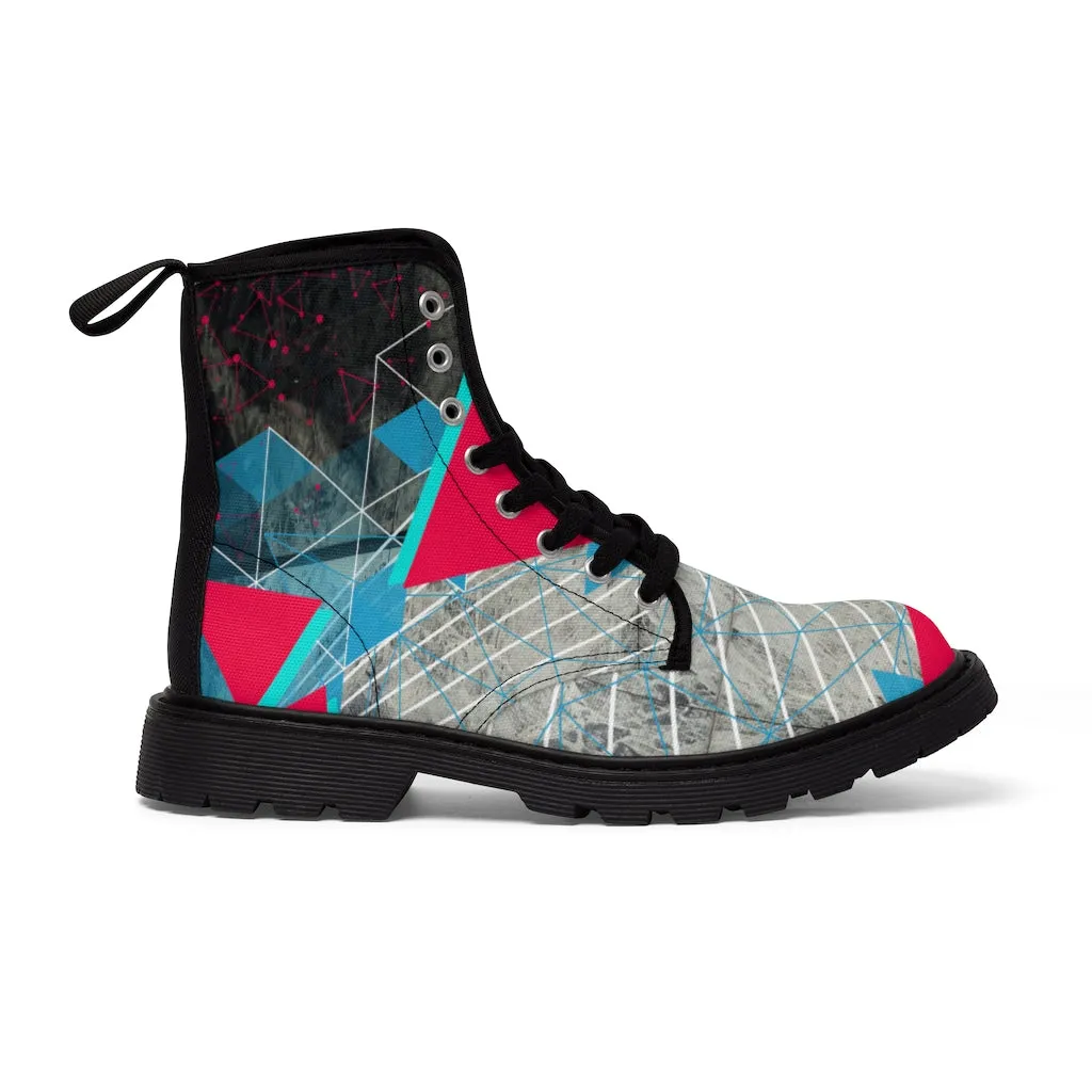 Geometric abstract Men's Canvas Boots