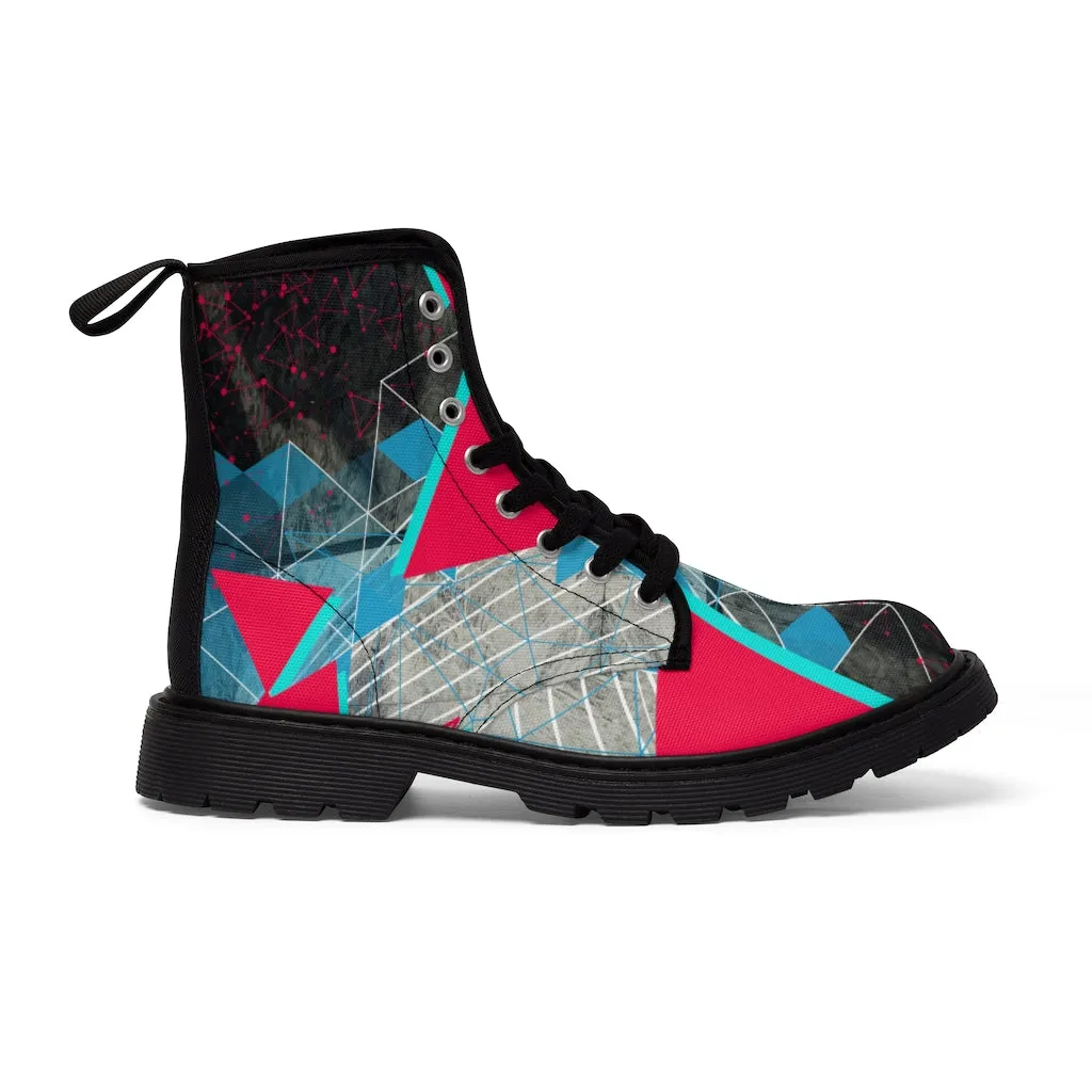 Geometric abstract Men's Canvas Boots