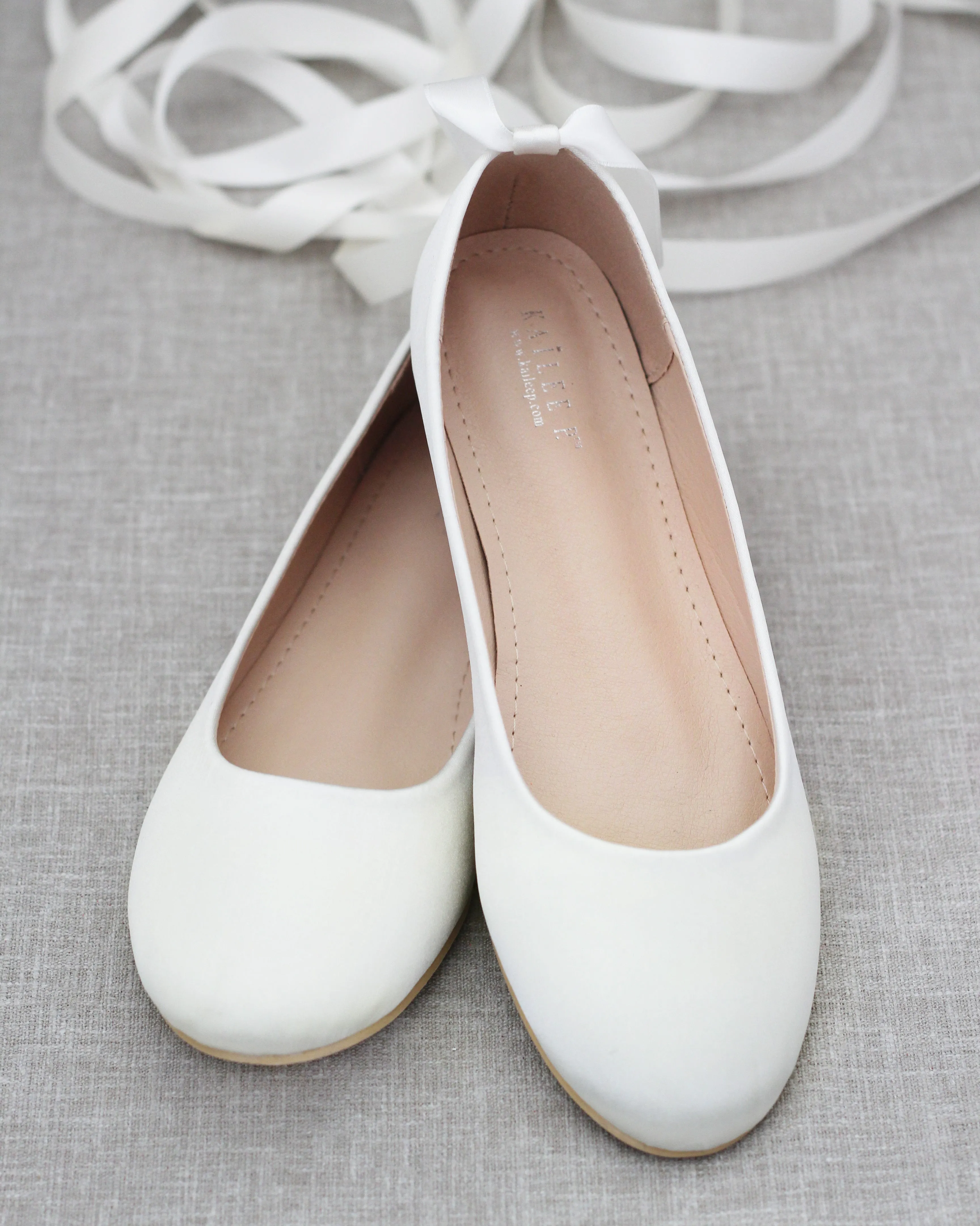 Ivory Bridal Flat Lace Up