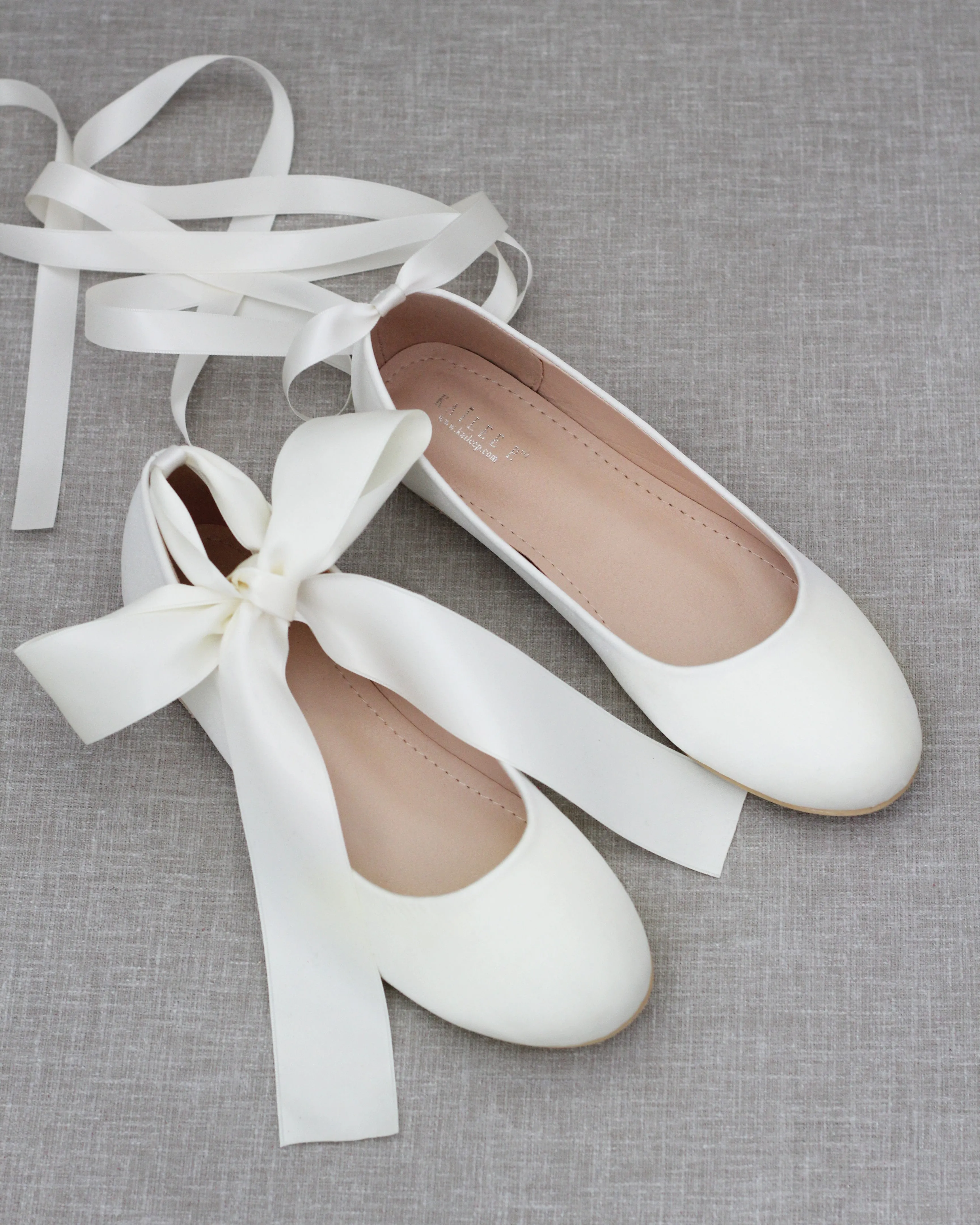 Ivory Bridal Flat Lace Up