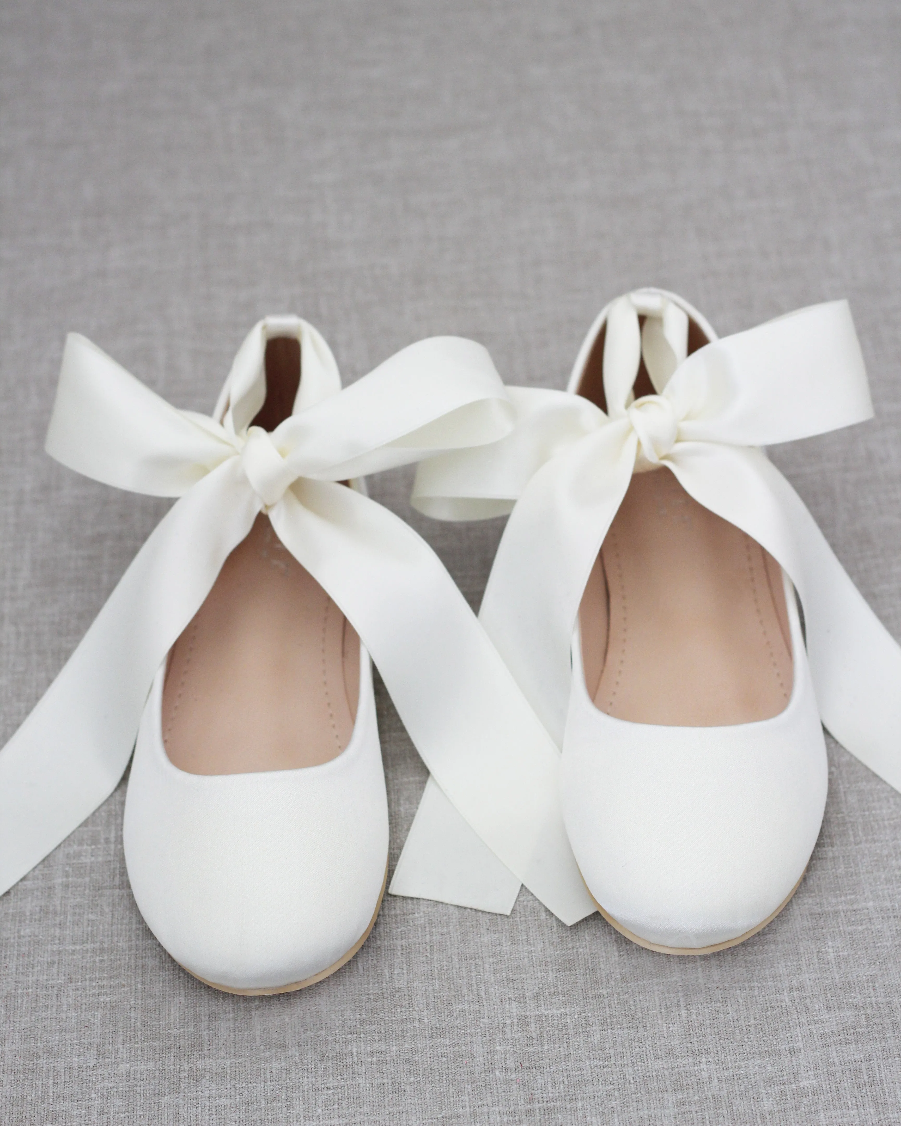 Ivory Bridal Flat Lace Up