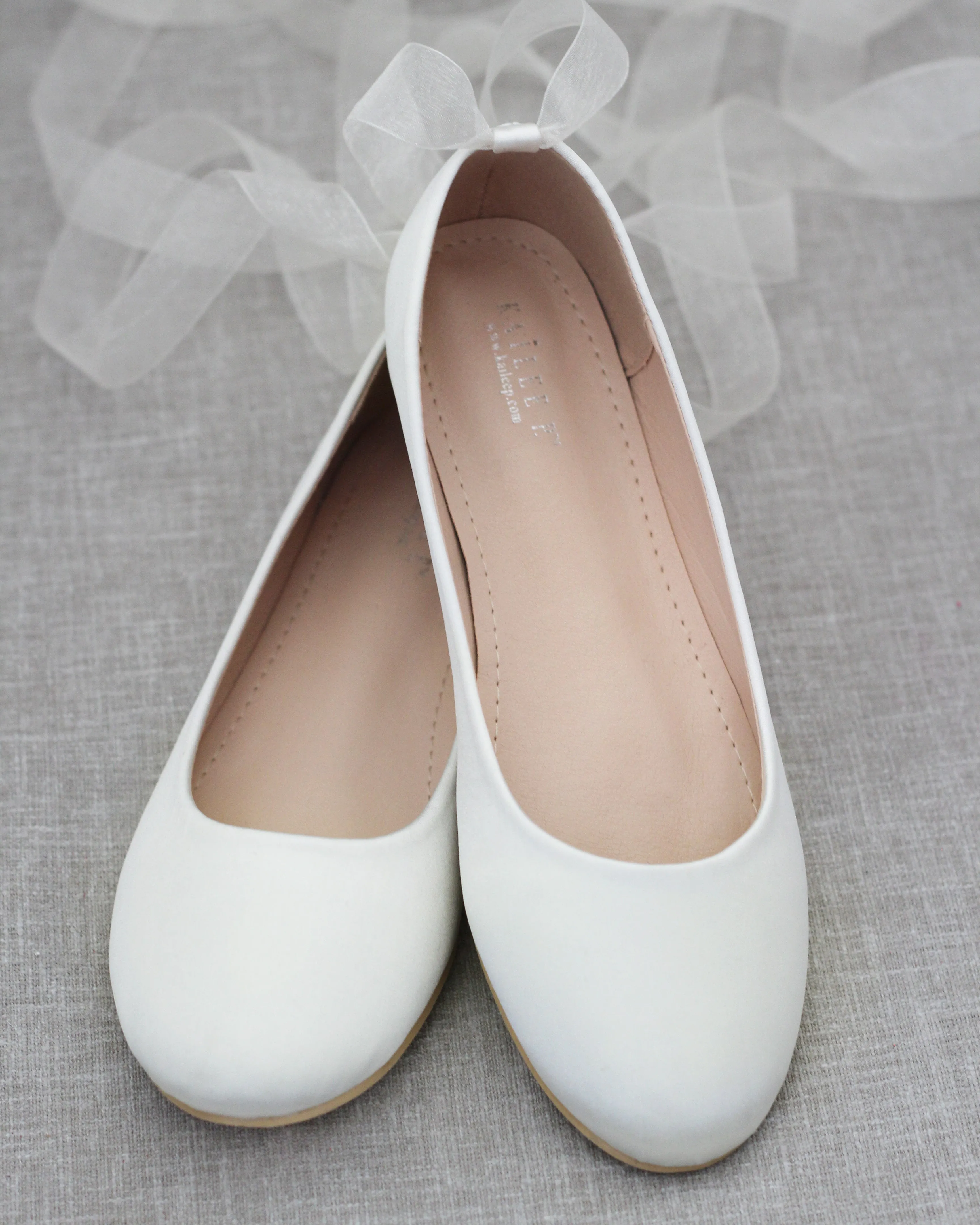 Ivory Bridal Flat Lace Up