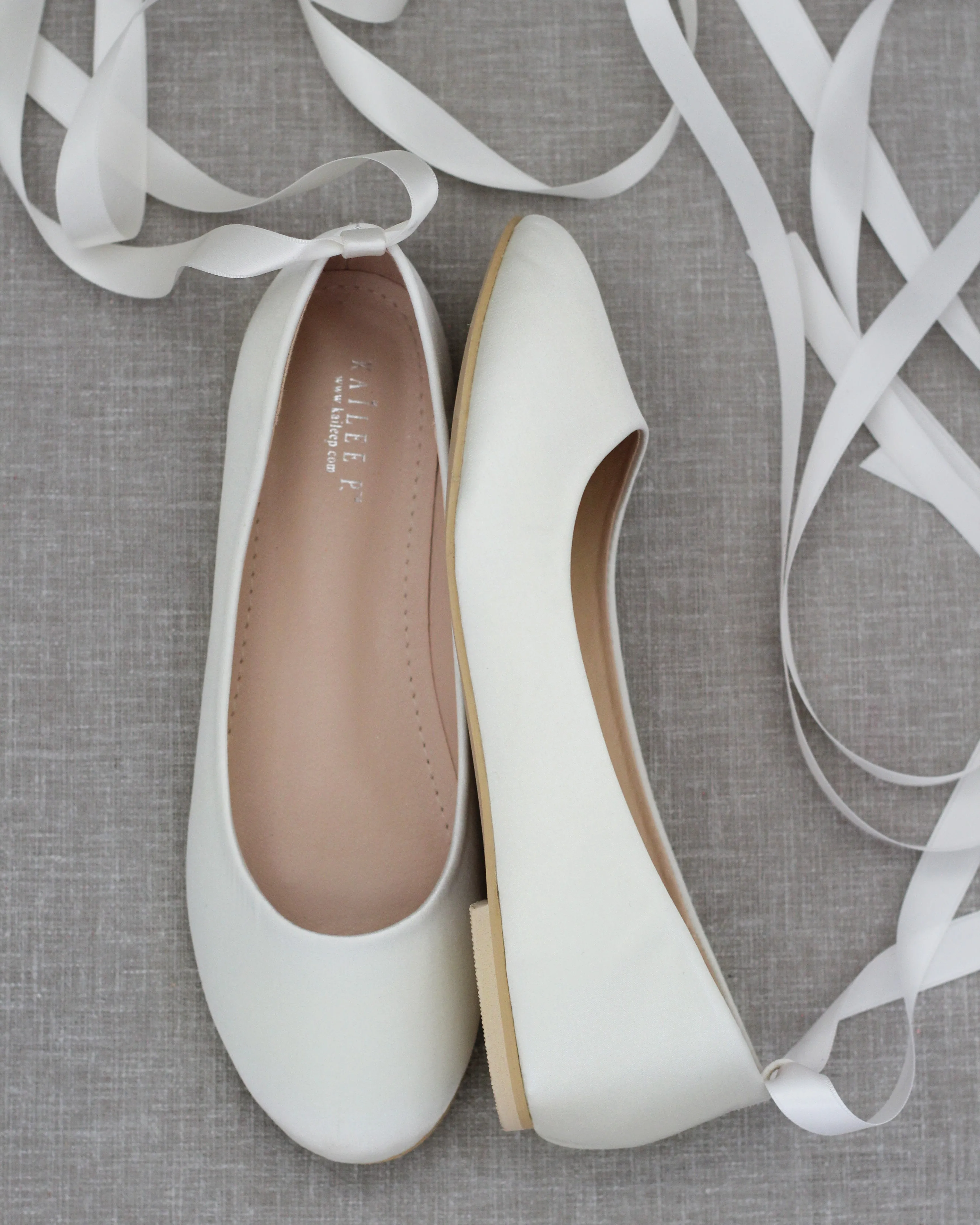 Ivory Bridal Flat Lace Up