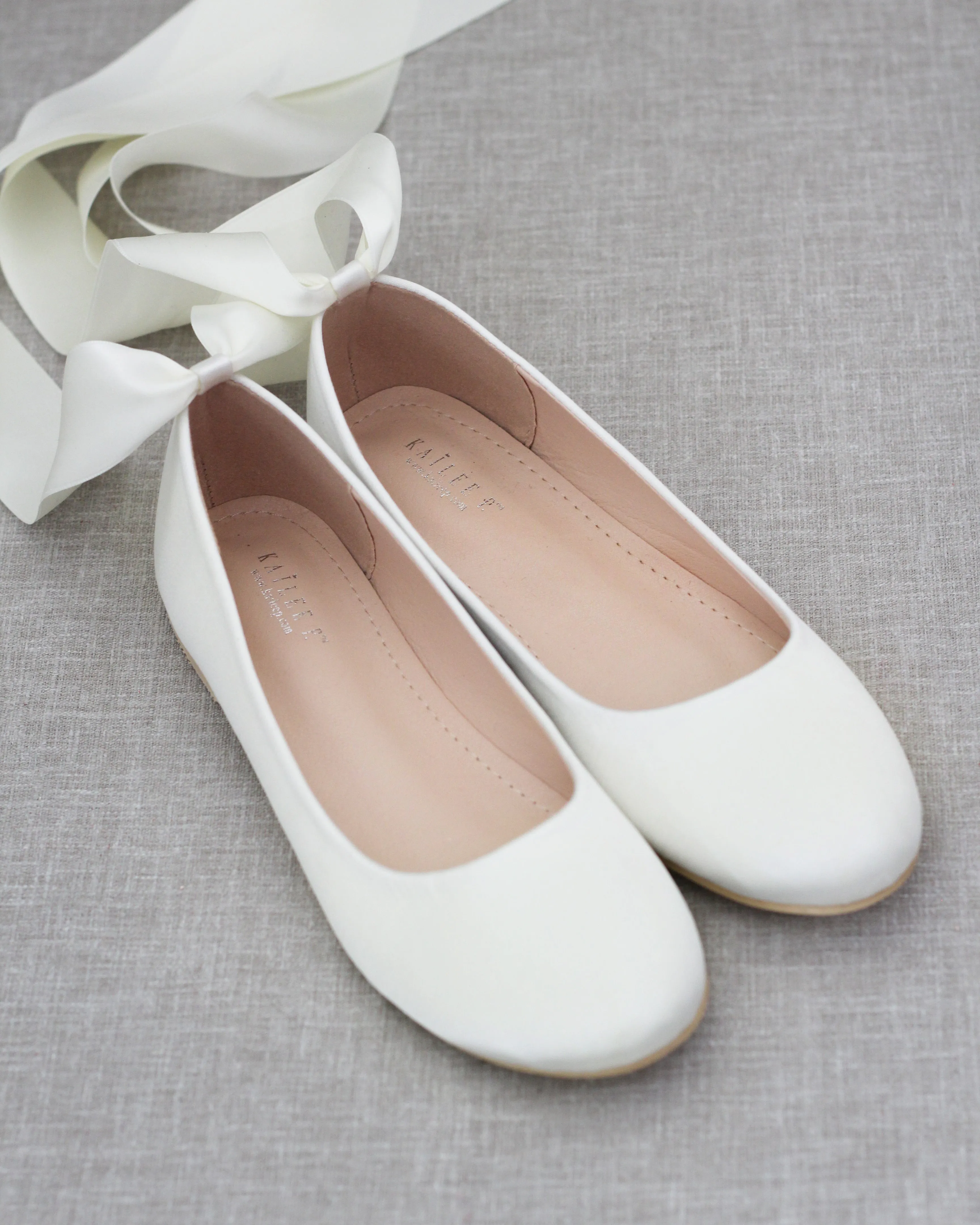 Ivory Bridal Flat Lace Up