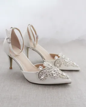 Ivory Embellished Rhinestones Wedding Heel