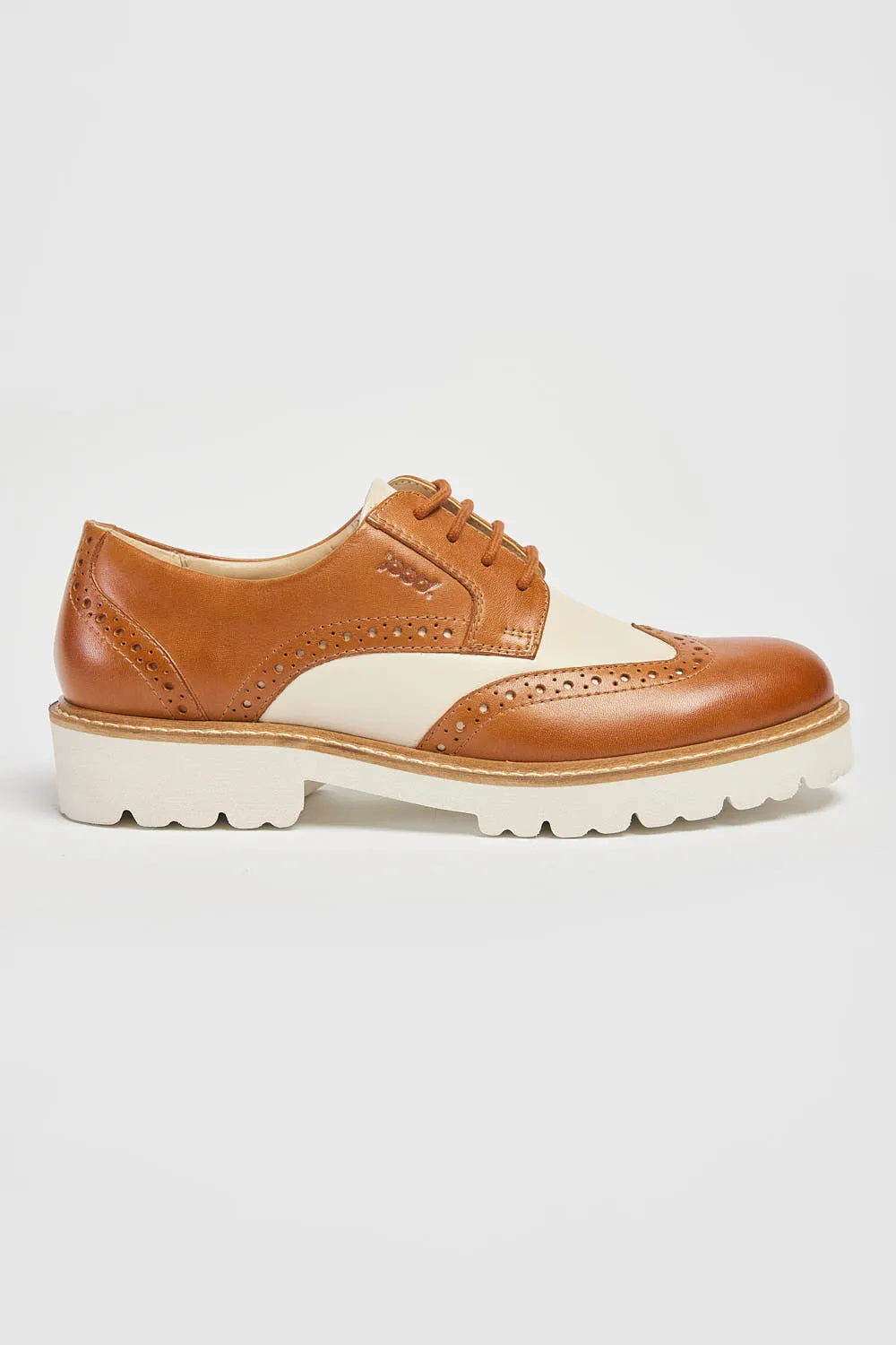 Ladies Lace Up Brogues Pod Leather Ladies Shoes Tan Kortney