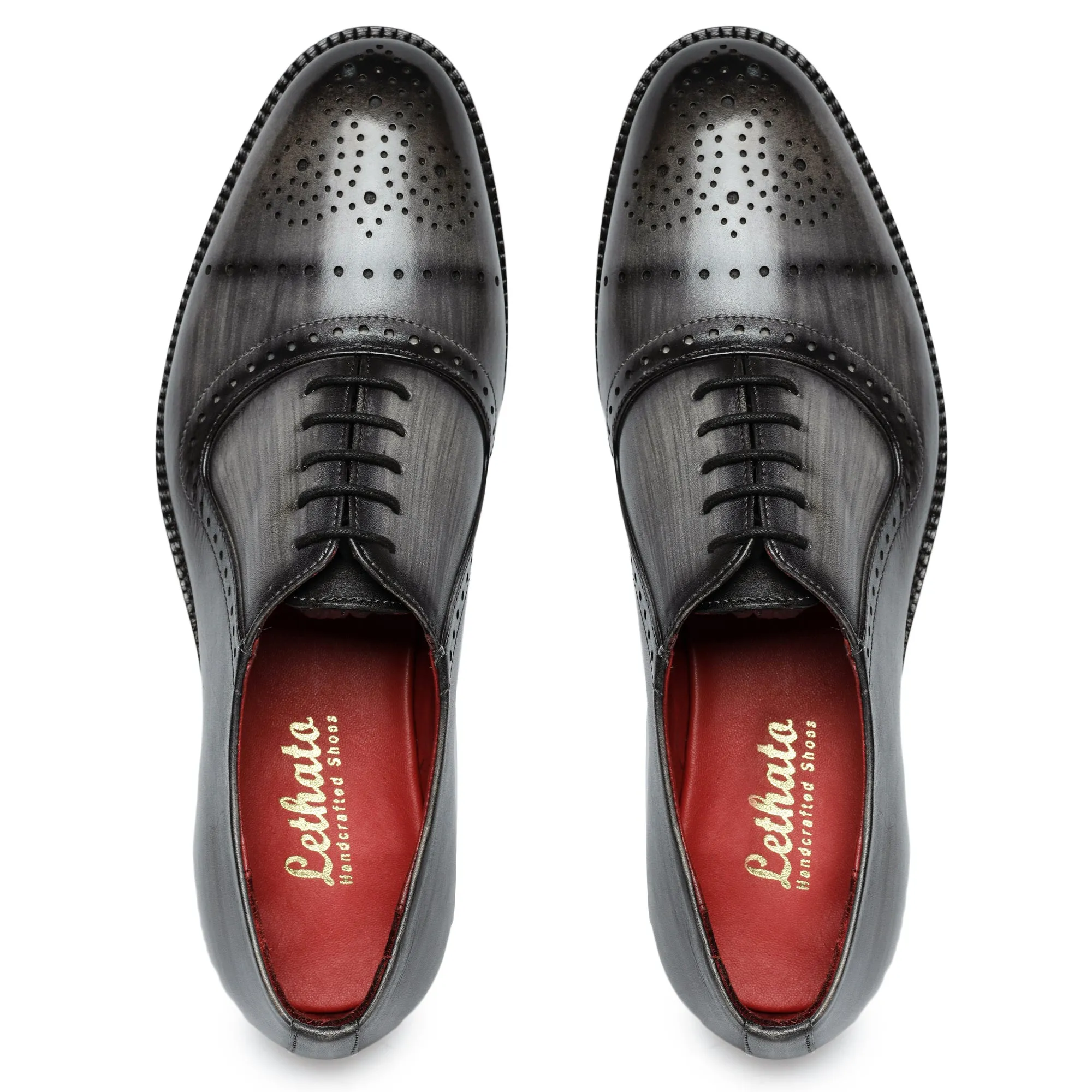 Medallion Toe Oxford- Gray