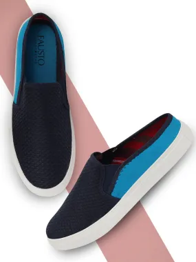 Men Blue Back Open Casual Shoes Mules