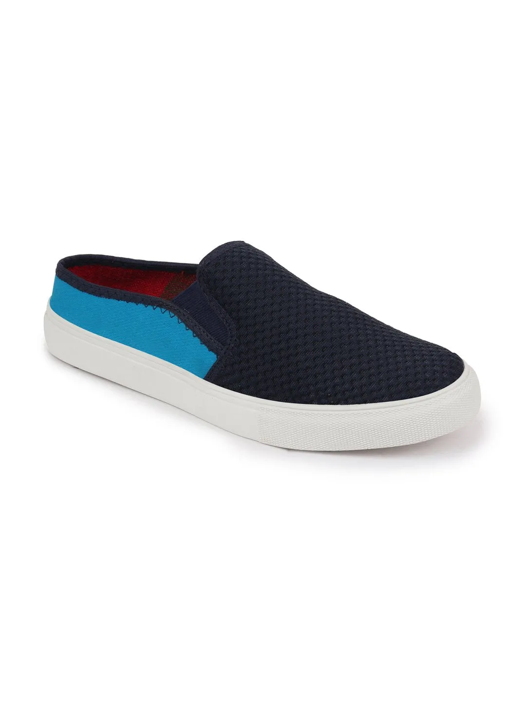 Men Blue Back Open Casual Shoes Mules