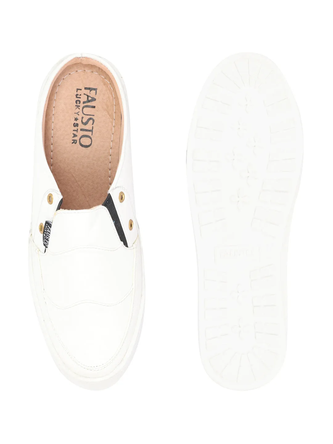 Men White Casual Slip-On Shoes