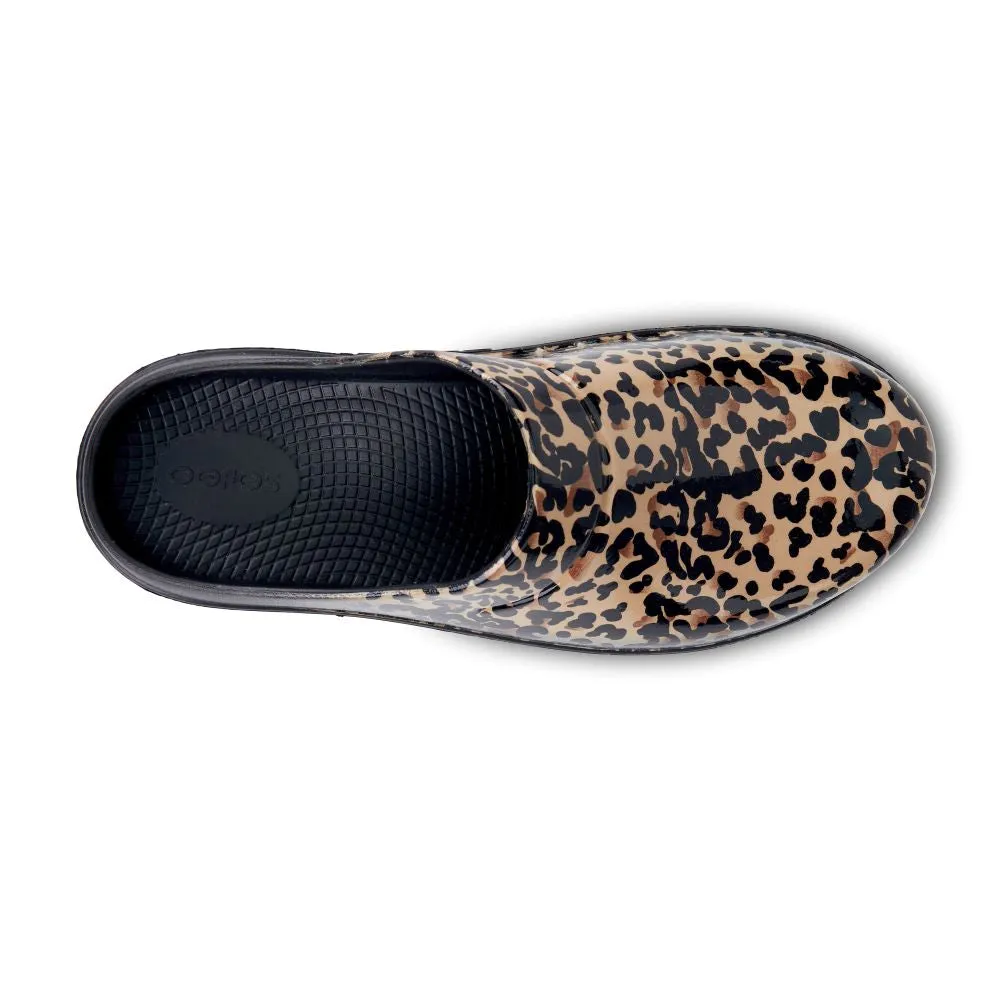 'OOFOS' Women's OOcloog Luxe Pixel Clog - Black / Black Leopard