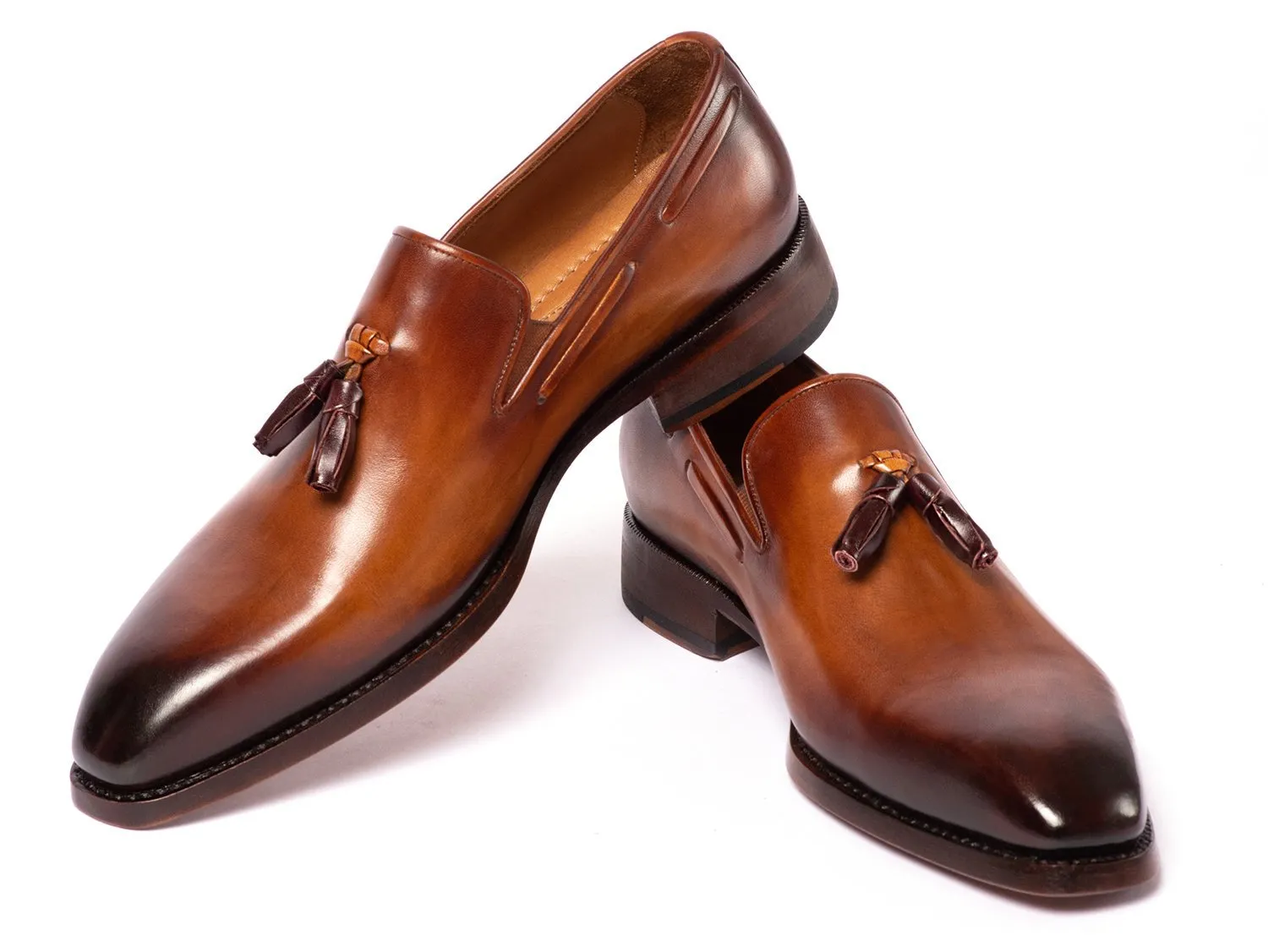 Paul Parkman Brown Goodyear Welted Tassel Loafers (ID#51TS-BRW)