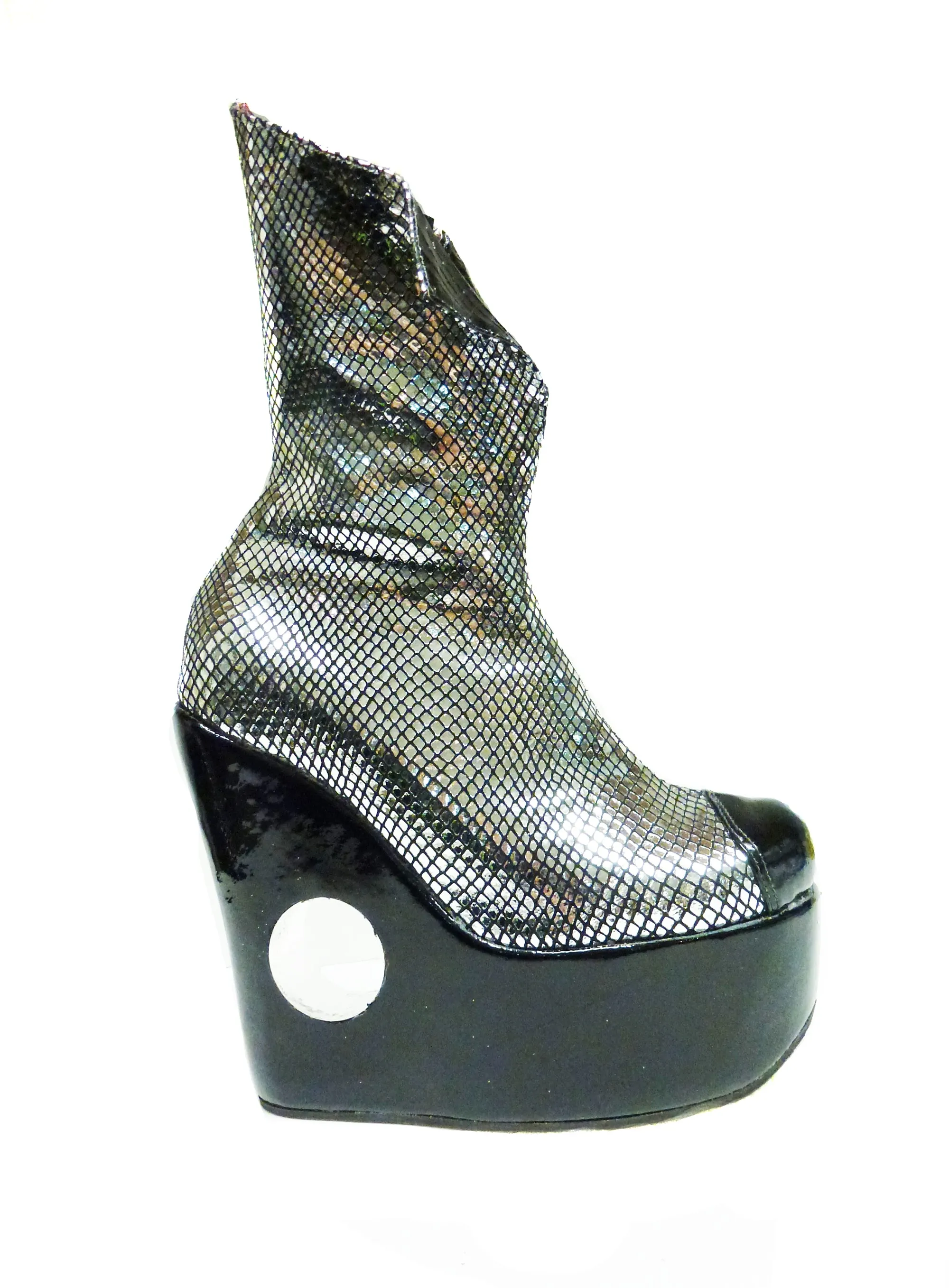 PEEPHOLE Platform Collar Boots w/ Perspex hole