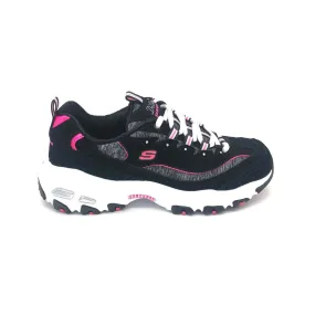 'Skechers' Women's D'Lites Me Time - Black / Hot Pink (Wide)