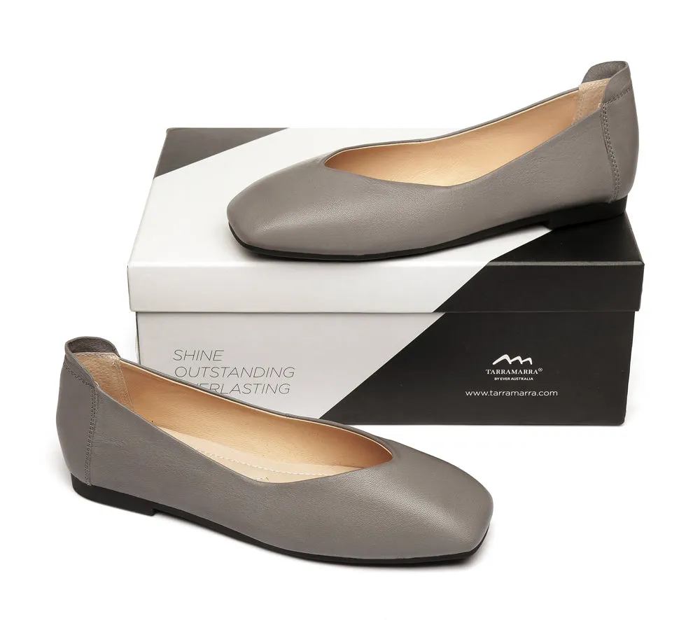 TARRAMARRA Square Toe Leather Ballet Flats Women Linda