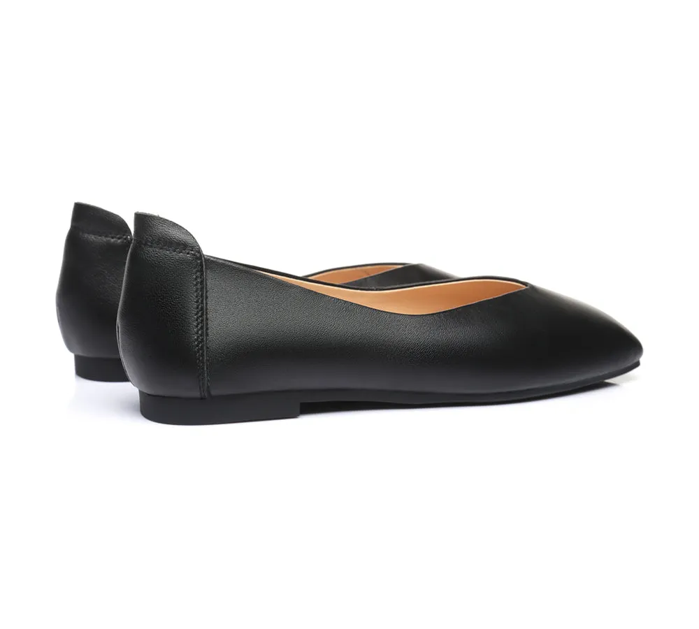 TARRAMARRA Square Toe Leather Ballet Flats Women Linda