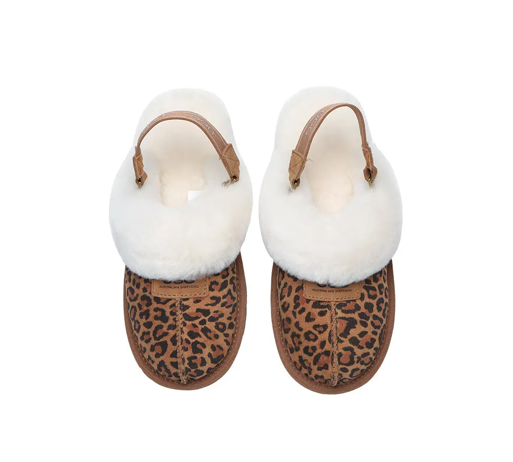 UGG AUSTRALIAN SHEPHERD Sheepskin Wool Removable Strap Slingback Slippers Suzie