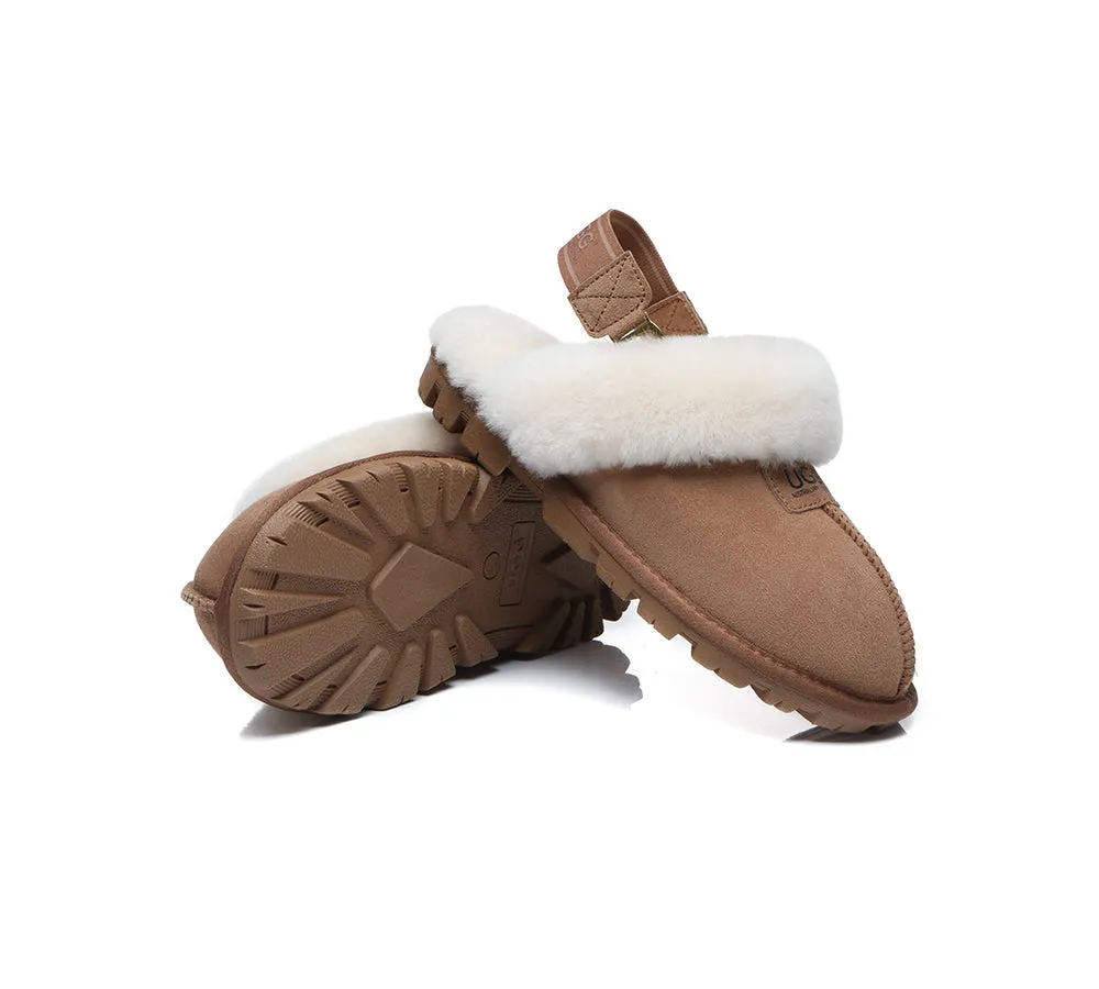 UGG AUSTRALIAN SHEPHERD Sheepskin Wool Removable Strap Slingback Slippers Suzie