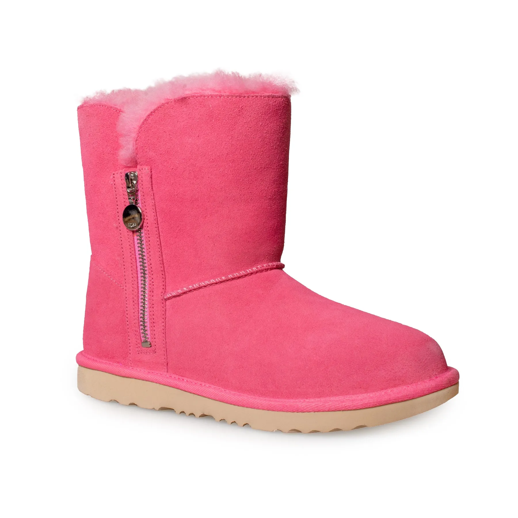 UGG Bailey Zip Short Pink Rose Boots - Youth