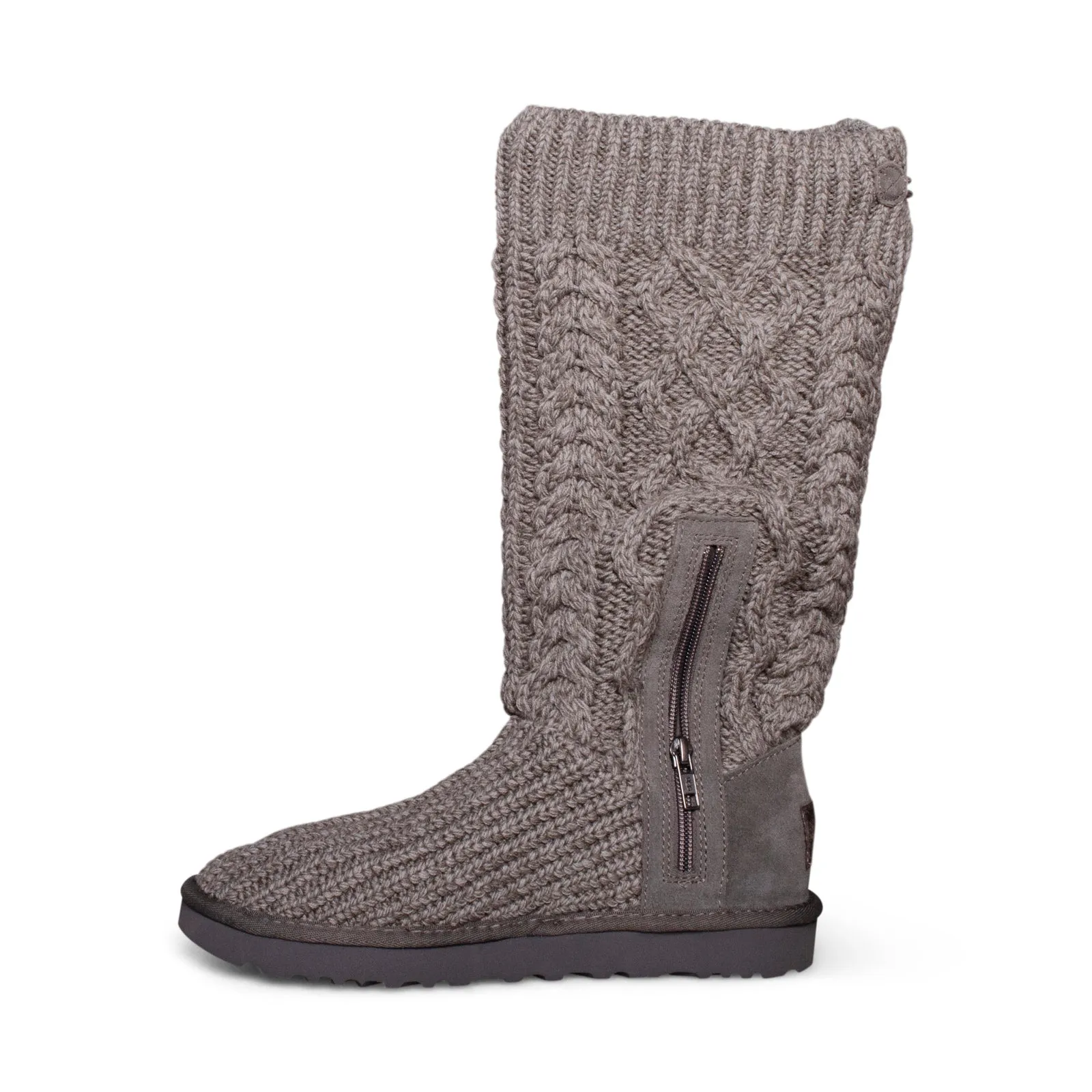 UGG Classic Cardi Cabled Knit Grey Boots - Women's