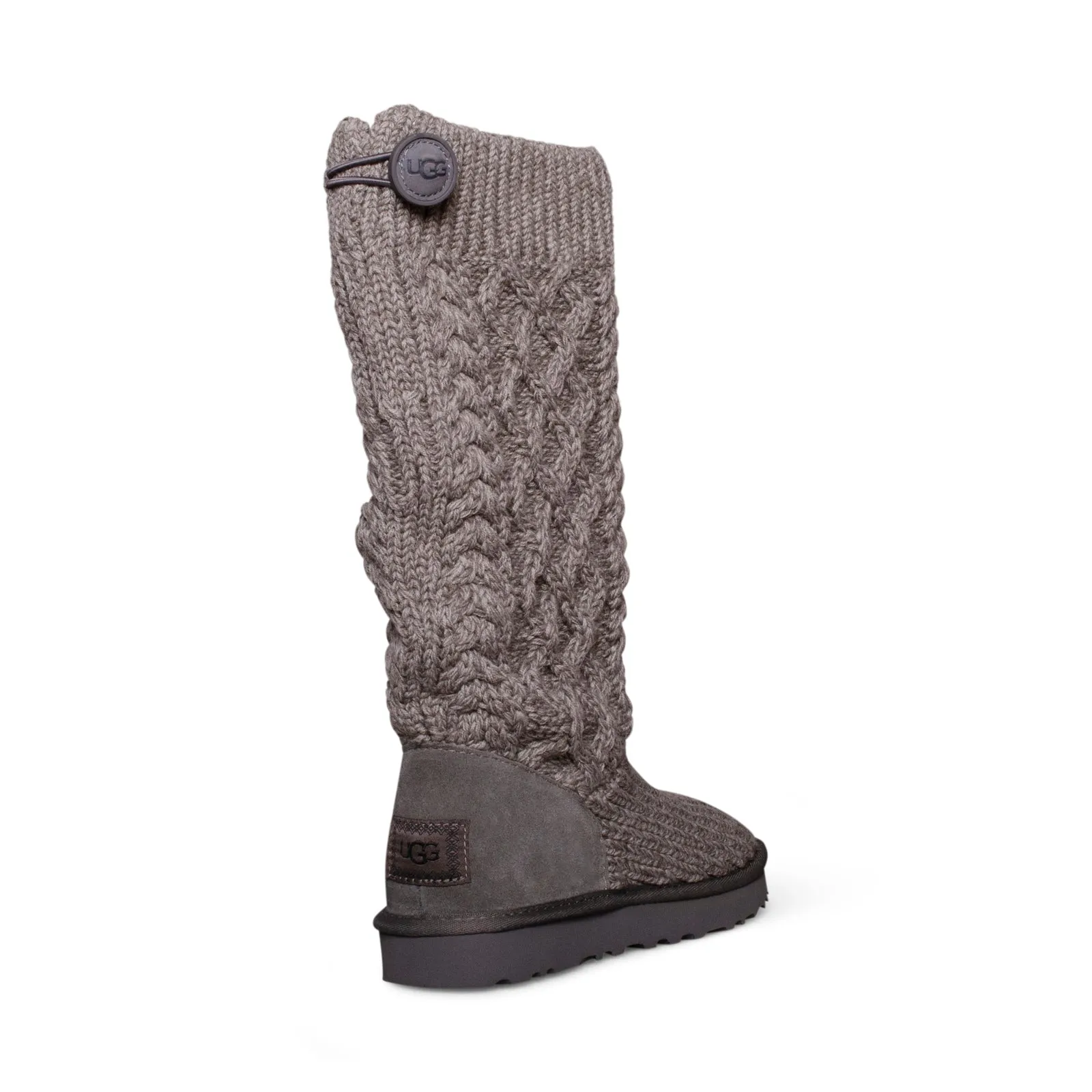 UGG Classic Cardi Cabled Knit Grey Boots - Women's