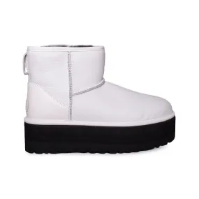 UGG Classic Mini Platform Ultra Matte White Boots - Women's