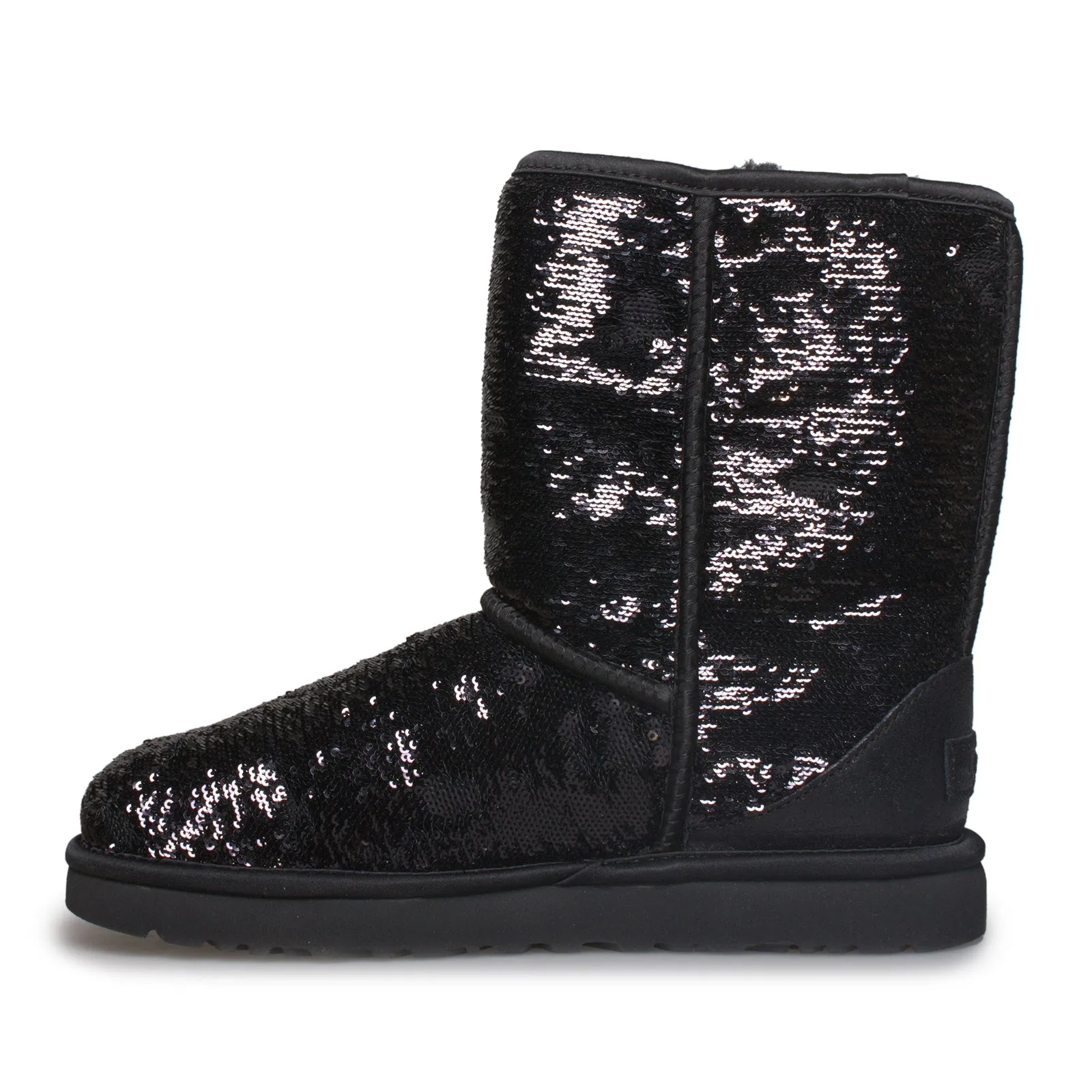 UGG Classic Short Cosmos Sequin Black / Gunmetal Boots - Women's